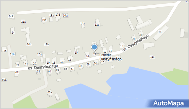 Sieraków, Osiedle Daszyńskiego, 13, mapa Sieraków