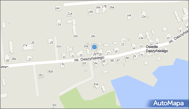 Sieraków, Osiedle Daszyńskiego, 19, mapa Sieraków