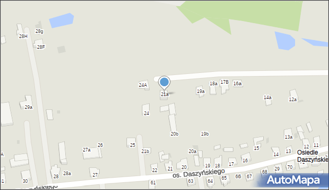 Sieraków, Osiedle Daszyńskiego, 21a, mapa Sieraków