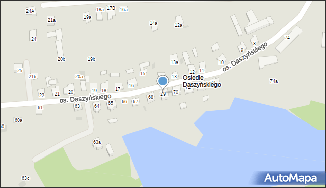 Sieraków, Osiedle Daszyńskiego, 29, mapa Sieraków