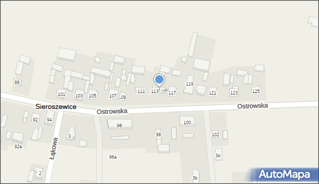 Sieroszewice, Ostrowska, 115, mapa Sieroszewice