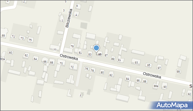 Sieroszewice, Ostrowska, 85a, mapa Sieroszewice