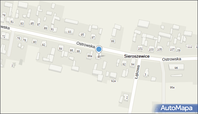 Sieroszewice, Ostrowska, 90, mapa Sieroszewice