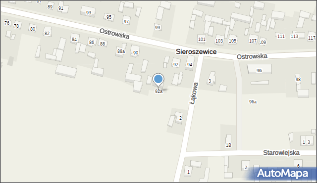 Sieroszewice, Ostrowska, 92a, mapa Sieroszewice