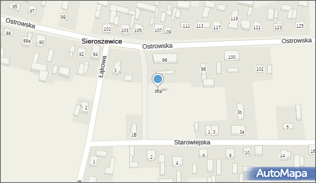 Sieroszewice, Ostrowska, 96a, mapa Sieroszewice