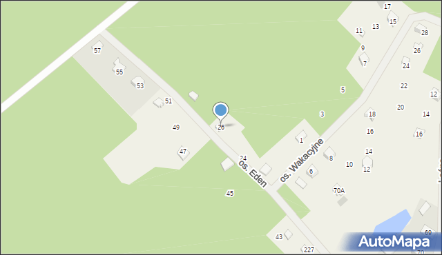 Sikorzyno, Osiedle Eden, 26, mapa Sikorzyno