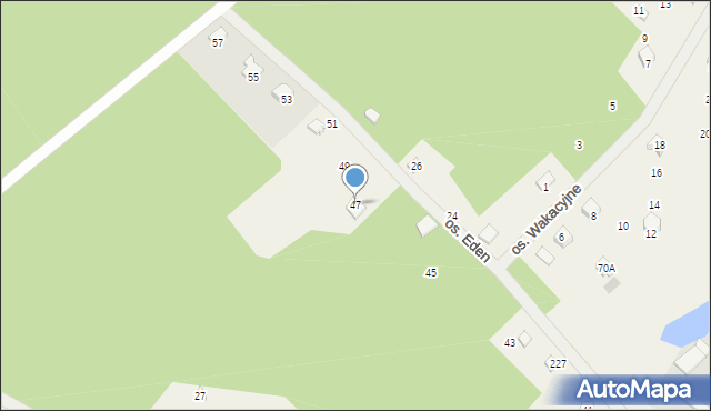 Sikorzyno, Osiedle Eden, 47, mapa Sikorzyno