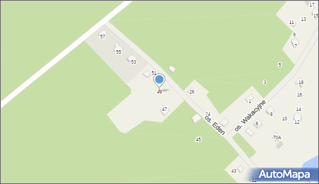 Sikorzyno, Osiedle Eden, 49, mapa Sikorzyno