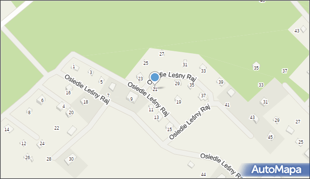 Sikorzyno, Osiedle Leśny Raj, 21, mapa Sikorzyno