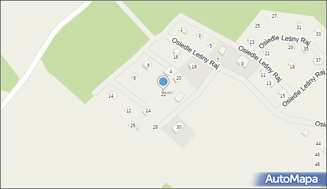 Sikorzyno, Osiedle Leśny Raj, 22, mapa Sikorzyno