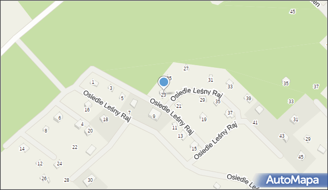 Sikorzyno, Osiedle Leśny Raj, 23, mapa Sikorzyno