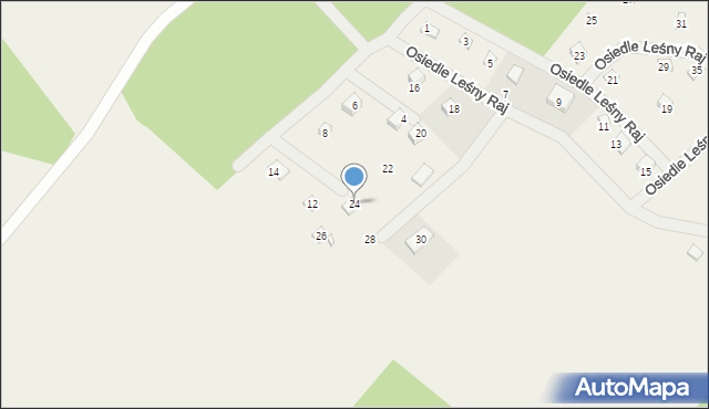 Sikorzyno, Osiedle Leśny Raj, 24, mapa Sikorzyno