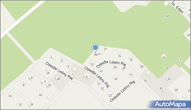 Sikorzyno, Osiedle Leśny Raj, 25, mapa Sikorzyno