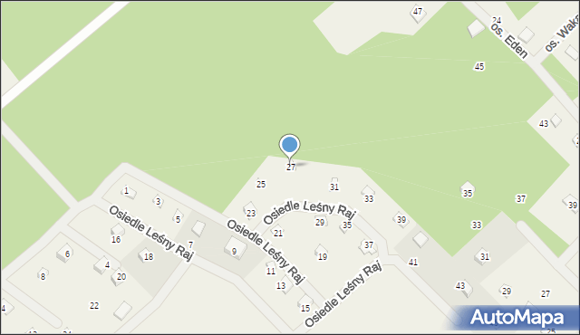 Sikorzyno, Osiedle Leśny Raj, 27, mapa Sikorzyno