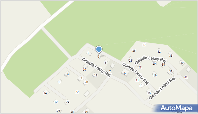 Sikorzyno, Osiedle Leśny Raj, 3, mapa Sikorzyno