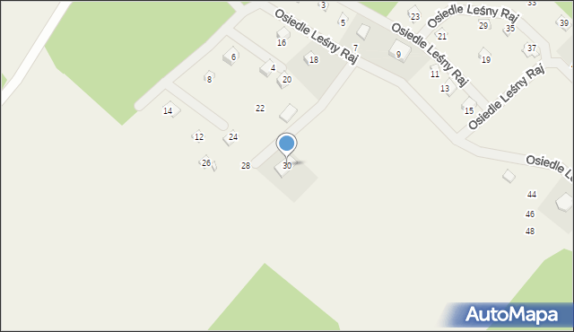 Sikorzyno, Osiedle Leśny Raj, 30, mapa Sikorzyno