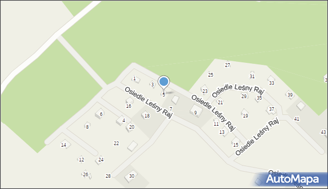 Sikorzyno, Osiedle Leśny Raj, 5, mapa Sikorzyno