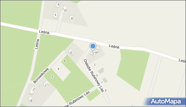 Sikorzyno, Osiedle Rubinowy Las, 1, mapa Sikorzyno