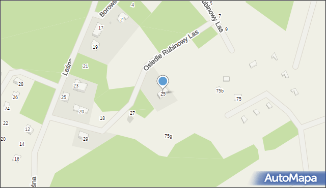 Sikorzyno, Osiedle Rubinowy Las, 25, mapa Sikorzyno