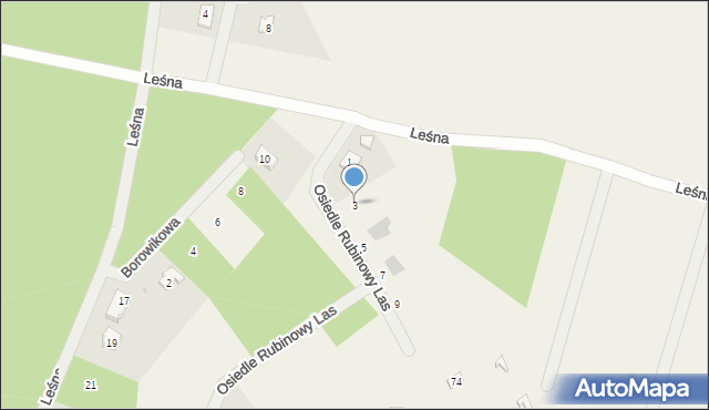 Sikorzyno, Osiedle Rubinowy Las, 3, mapa Sikorzyno