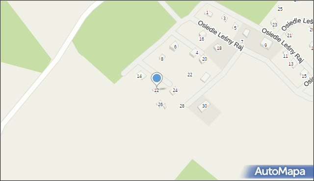 Sikorzyno, Osiedle Leśny Raj, 12, mapa Sikorzyno
