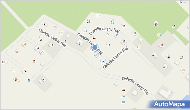 Sikorzyno, Osiedle Leśny Raj, 13, mapa Sikorzyno