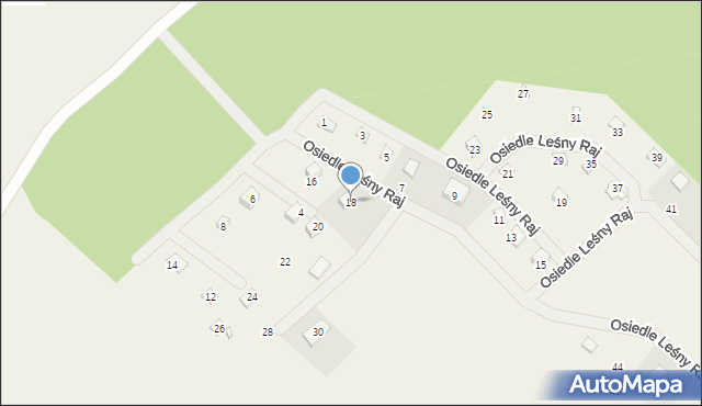 Sikorzyno, Osiedle Leśny Raj, 18, mapa Sikorzyno