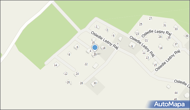 Sikorzyno, Osiedle Leśny Raj, 20, mapa Sikorzyno