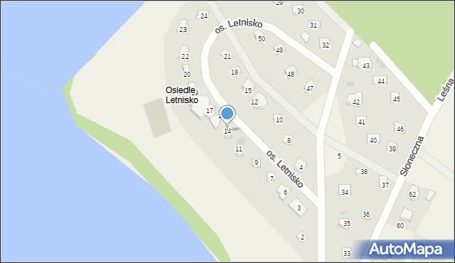 Siwiałka, Osiedle Letnisko, 14, mapa Siwiałka