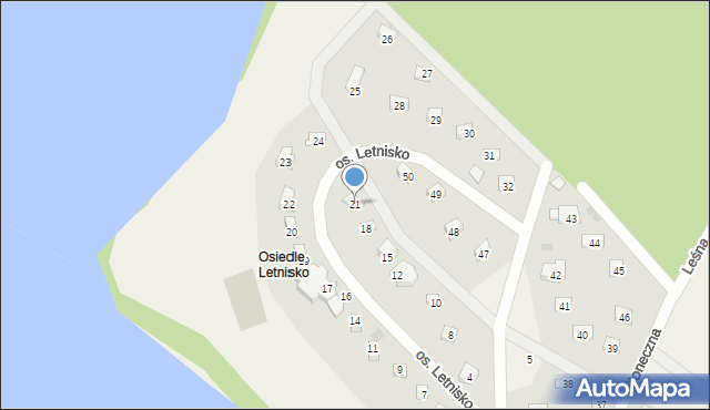 Siwiałka, Osiedle Letnisko, 21, mapa Siwiałka