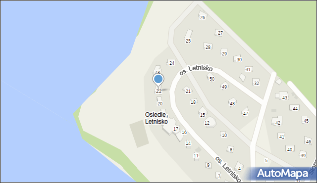 Siwiałka, Osiedle Letnisko, 22, mapa Siwiałka