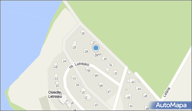 Siwiałka, Osiedle Letnisko, 29, mapa Siwiałka