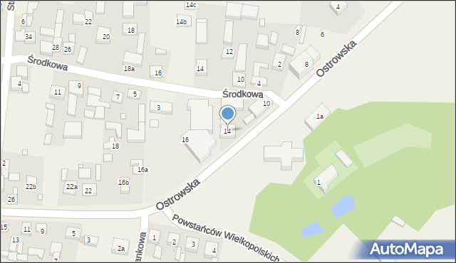 Skalmierzyce, Ostrowska, 14, mapa Skalmierzyce