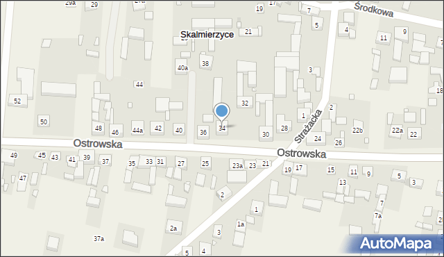 Skalmierzyce, Ostrowska, 34, mapa Skalmierzyce