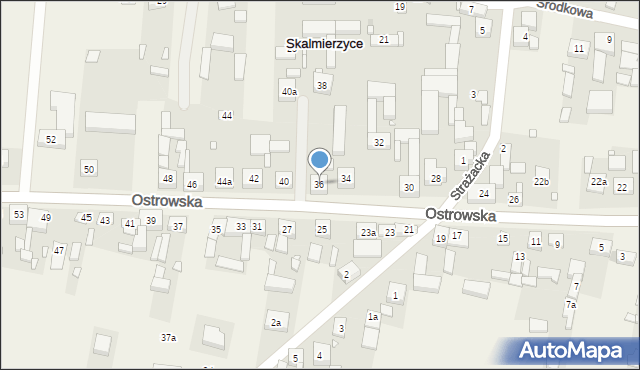 Skalmierzyce, Ostrowska, 36, mapa Skalmierzyce