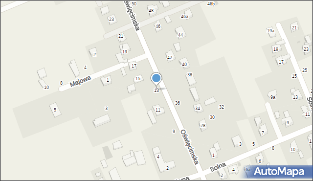Skidziń, Oświęcimska, 13, mapa Skidziń