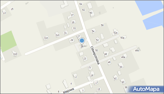 Skidziń, Oświęcimska, 25, mapa Skidziń