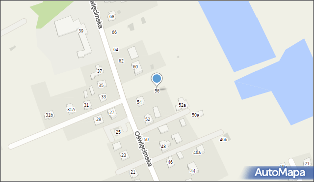 Skidziń, Oświęcimska, 56, mapa Skidziń