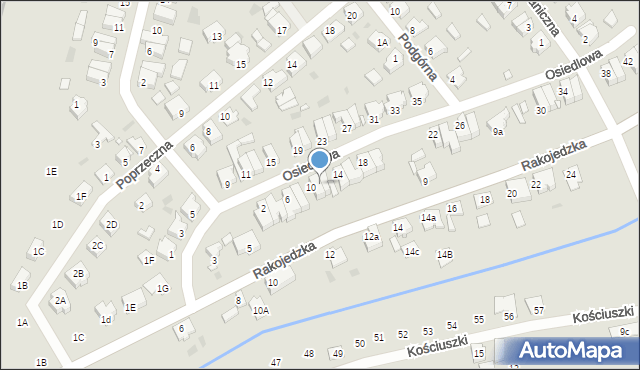 Skoki, Osiedlowa, 12, mapa Skoki