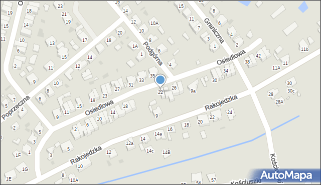 Skoki, Osiedlowa, 22, mapa Skoki