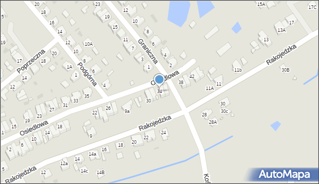 Skoki, Osiedlowa, 34, mapa Skoki