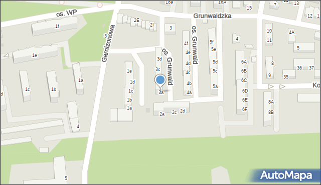 Skwierzyna, Osiedle Grunwald, 3a, mapa Skwierzyna