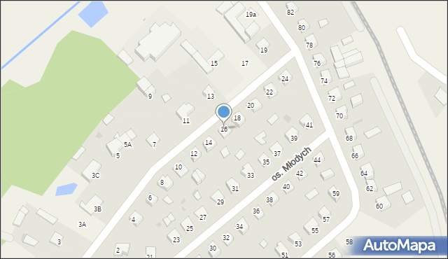 Śliwice, Osiedle Młodych, 16, mapa Śliwice