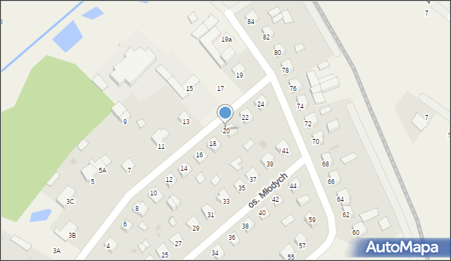 Śliwice, Osiedle Młodych, 20, mapa Śliwice