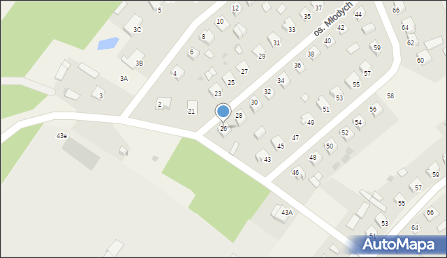 Śliwice, Osiedle Młodych, 26, mapa Śliwice