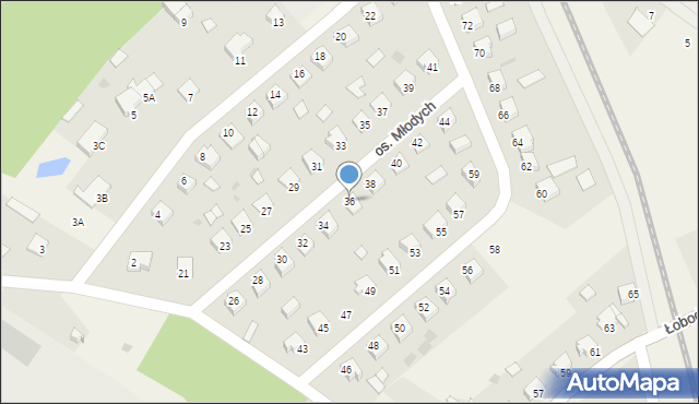 Śliwice, Osiedle Młodych, 36, mapa Śliwice