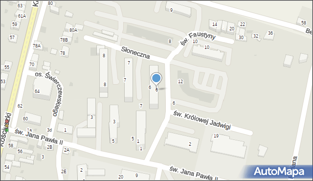 Słomniki, Osiedle Świerczewskiego-Waltera Karola, gen., 6, mapa Słomniki