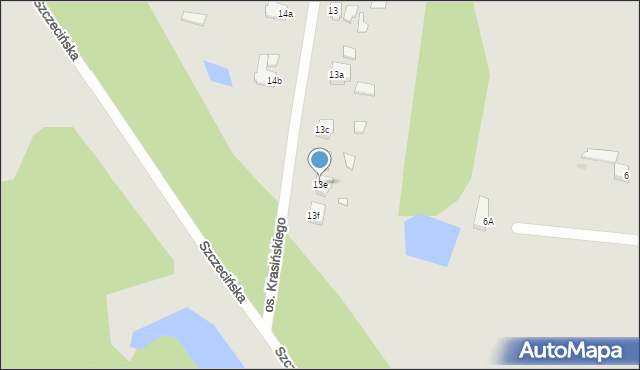 Słubice, Osiedle Krasińskiego, 13e, mapa Słubice