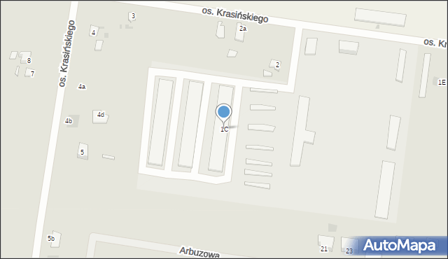 Słubice, Osiedle Krasińskiego, 1C, mapa Słubice