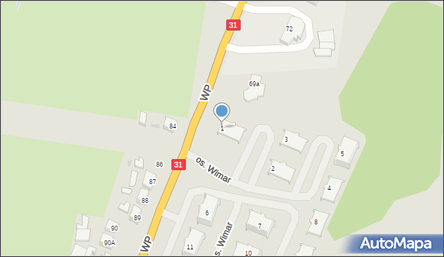 Słubice, Osiedle Wimar, 1, mapa Słubice
